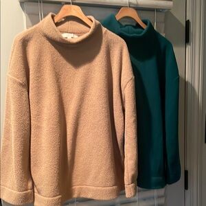 Cozy Tan and Green Women's Sweater Set